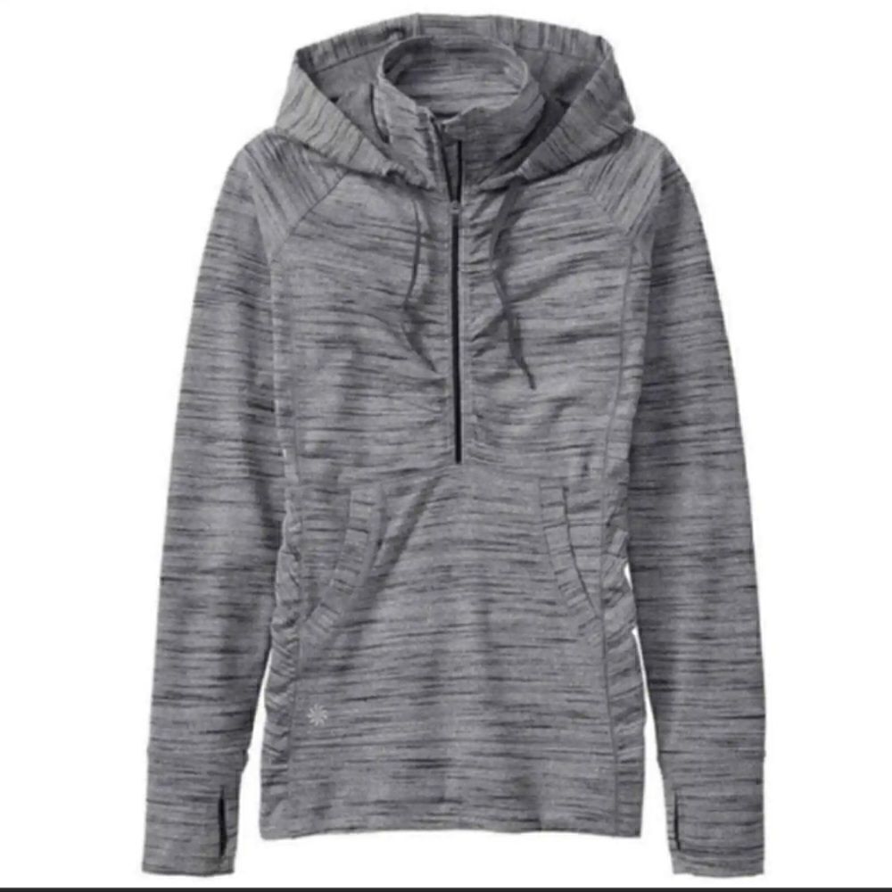 Athleta Heavenly Hail Half Zip Hoodie 2 (Spacedye Grey) - Small